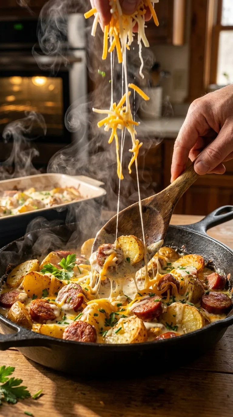 How to Make Cheesy Ranch Potatoes & Smoked Sausage