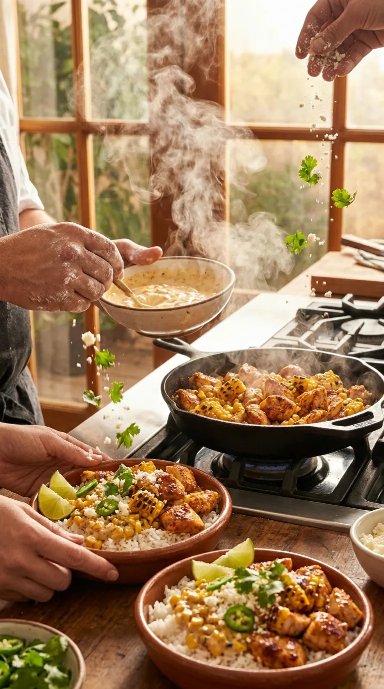 How to Make Chicken with Street Corn and Rice