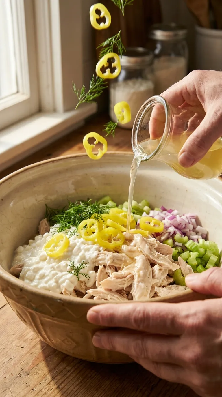 How to Make Cottage Cheese Chicken Salad with Banana Peppers