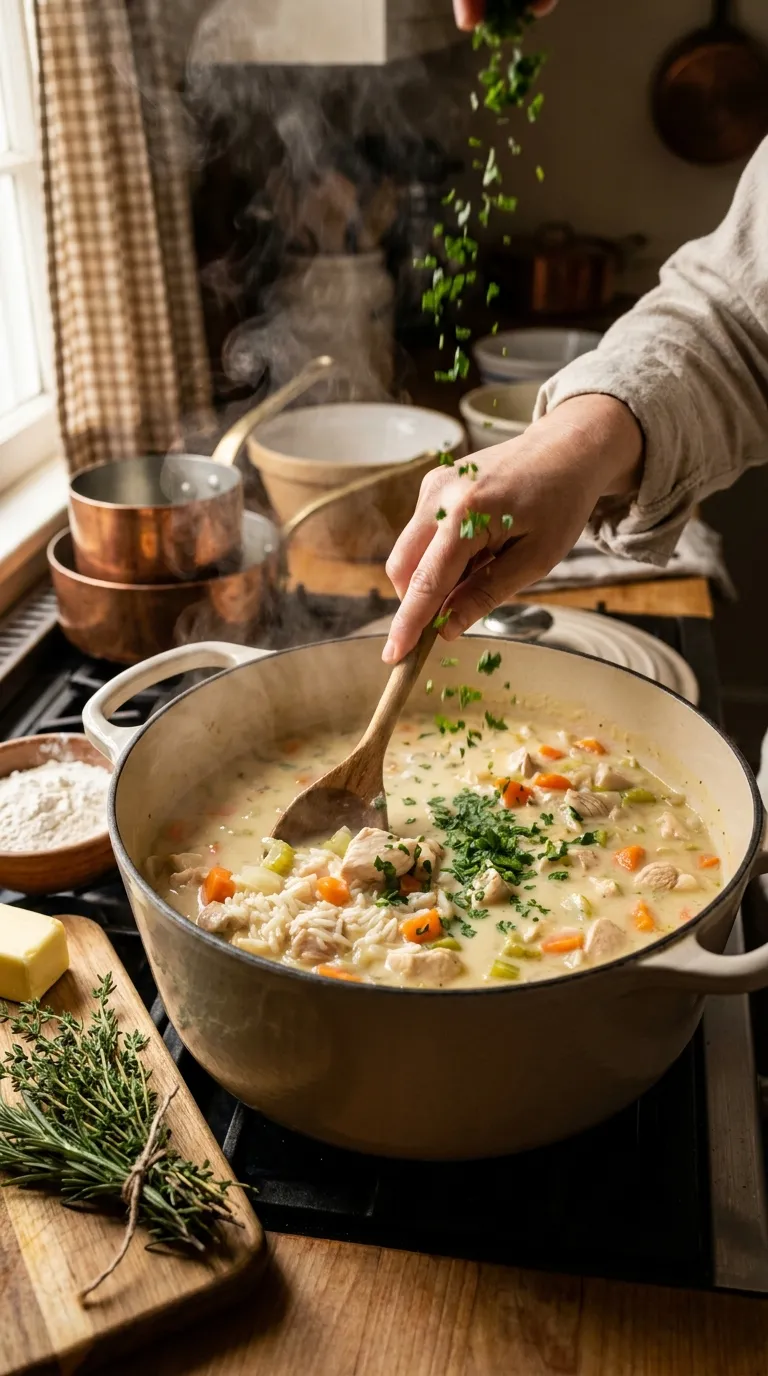 How to Make Creamy Chicken and Rice Soup