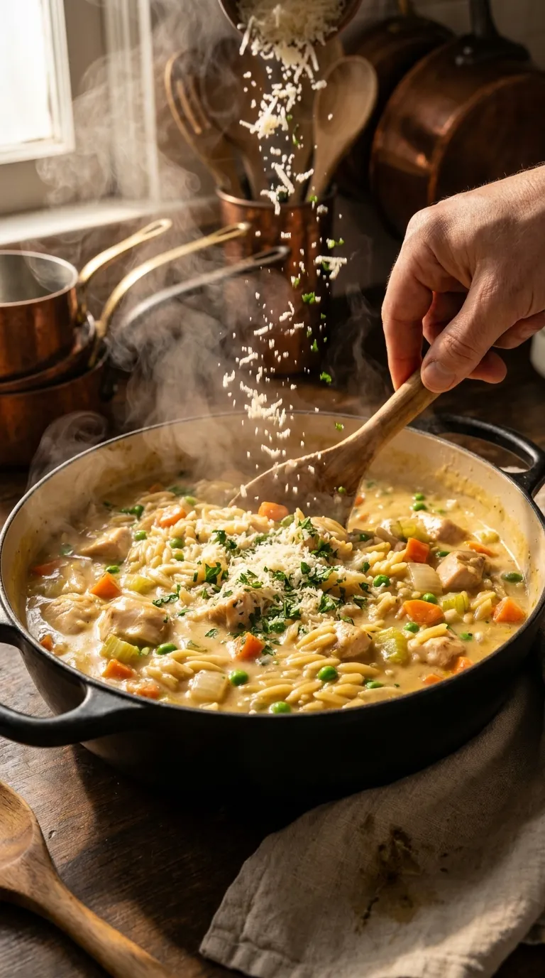 How to Make Creamy Chicken Pot Pie Orzo