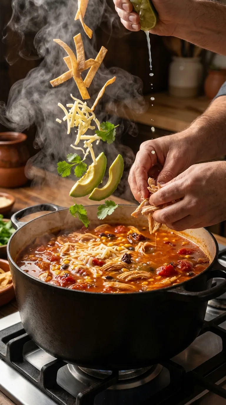How to Make Crockpot Chicken Tortilla Soup