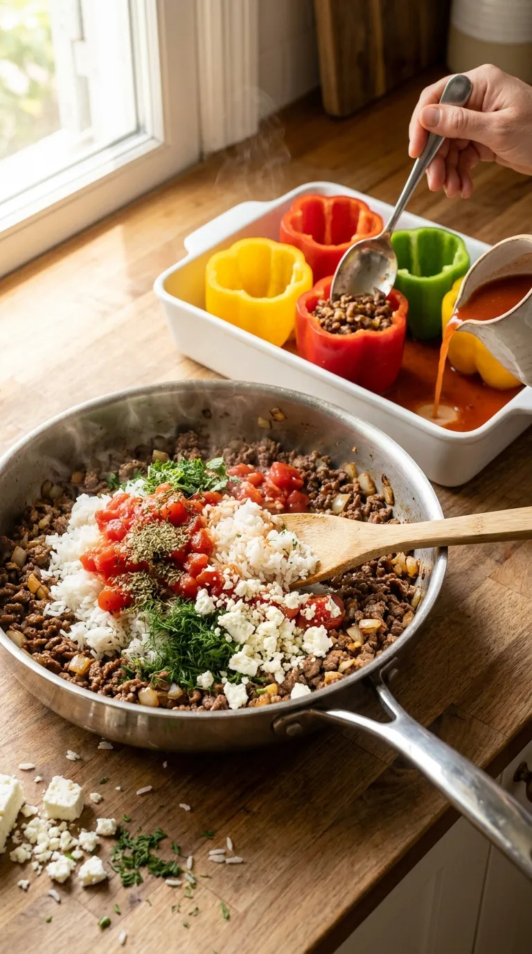 How to Make Greek Stuffed Peppers