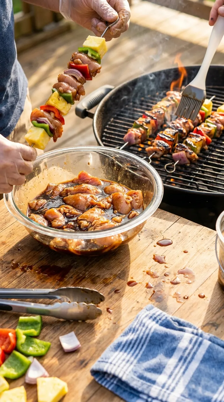 How to Make Hawaiian Chicken Kabobs