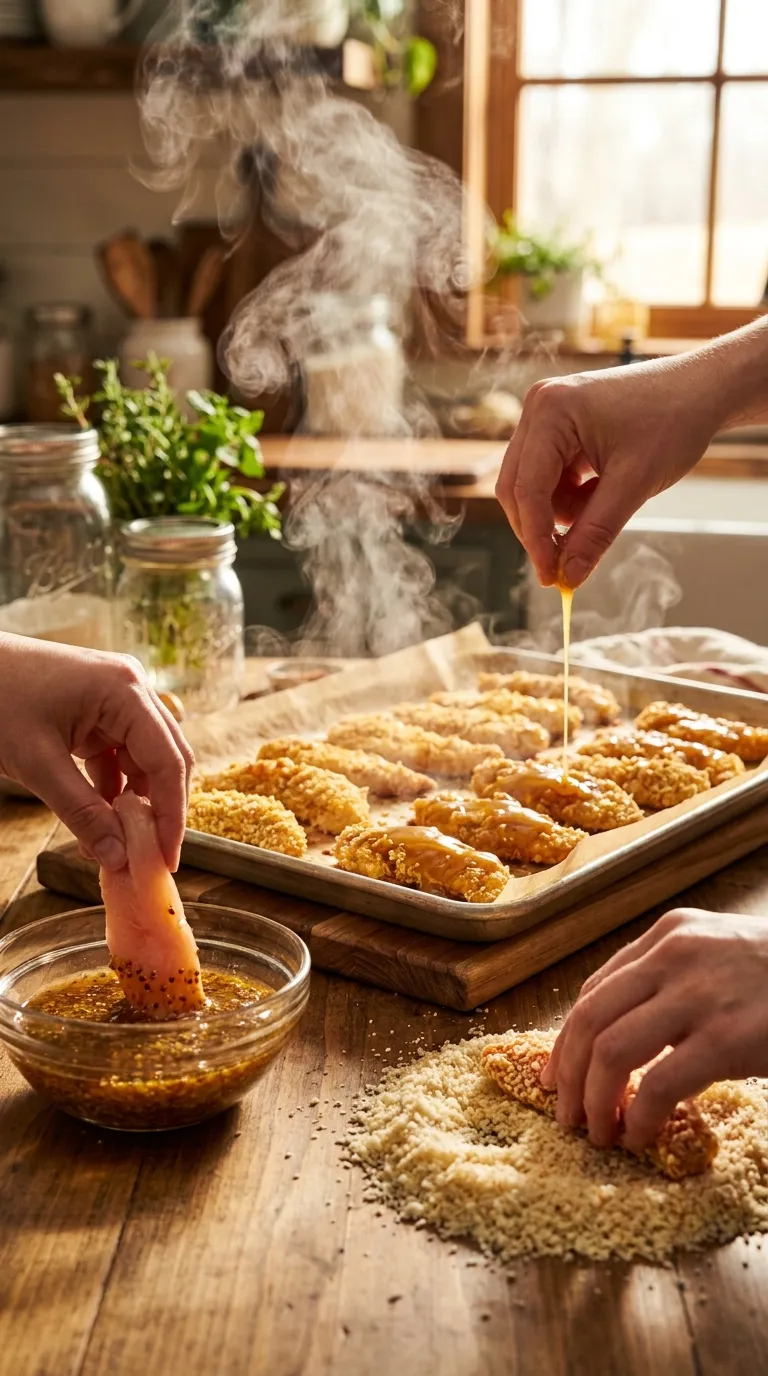 HONEY MUSTARD CHICKEN TENDERS CRISPY BAKED RECIPE 3 How to Make Honey Mustard Chicken Tenders