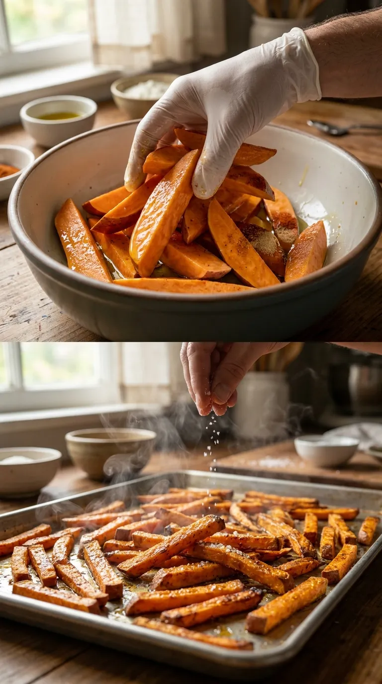OVEN BAKED SWEET POTATO FRIES CRISPY SECRET 3 How to Make Oven Baked Sweet Potato Fries