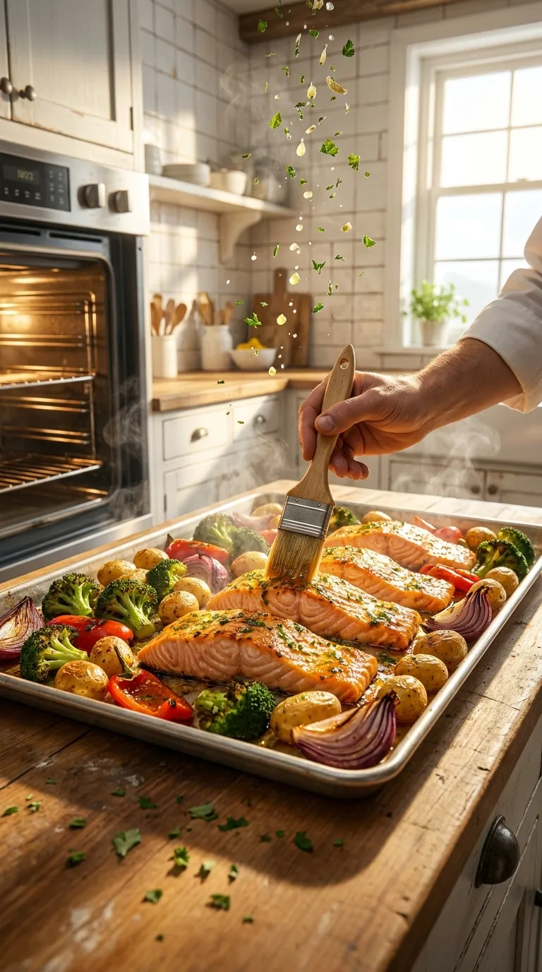 SHEET PAN SALMON WITH ROASTED VEGETABLES READY IN 30 3 How to Make Sheet Pan Salmon With Roasted Vegetables