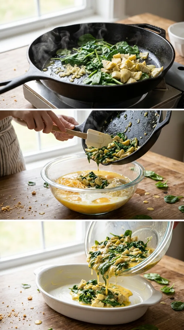 How to Make Spinach Artichoke Crustless Quiche