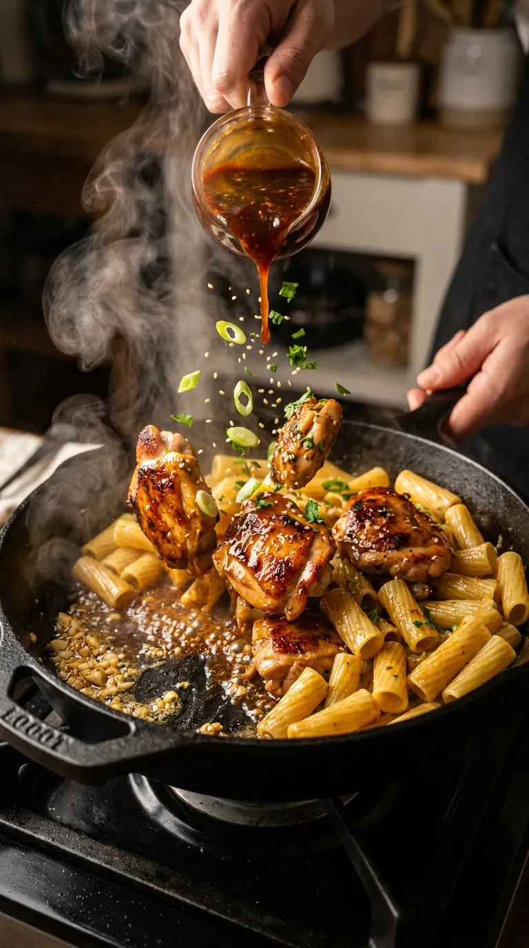 How to Make Sticky Honey Garlic BBQ Chicken Pasta