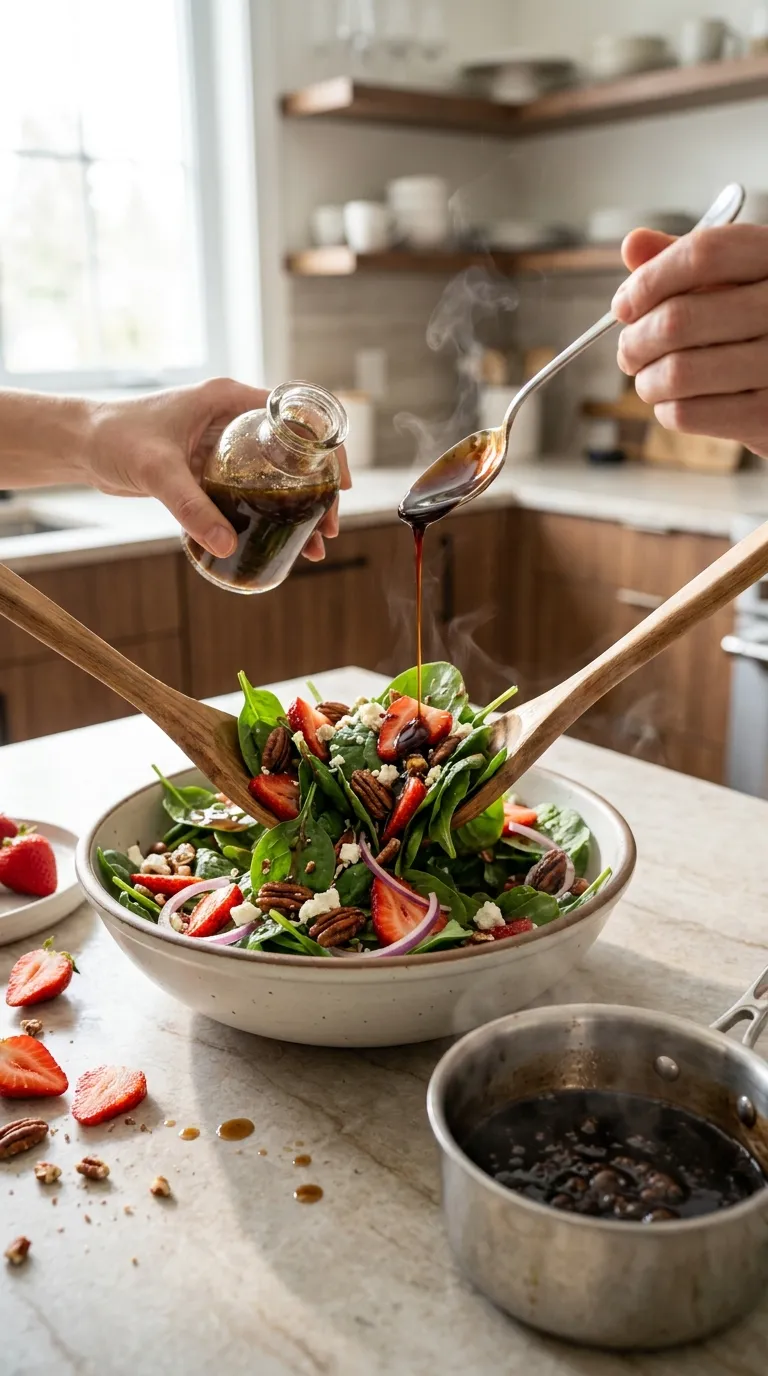 How to Make Strawberry Spinach Salad with Balsamic Dressing