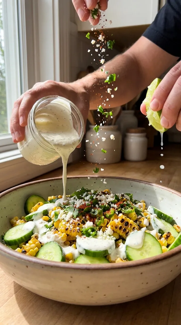 How to Make Street Corn Creamy Cucumber Salad