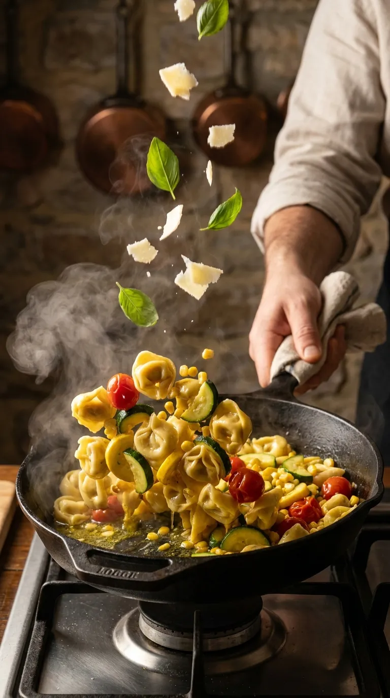 How to Make Tortellini with Summer Veggies
