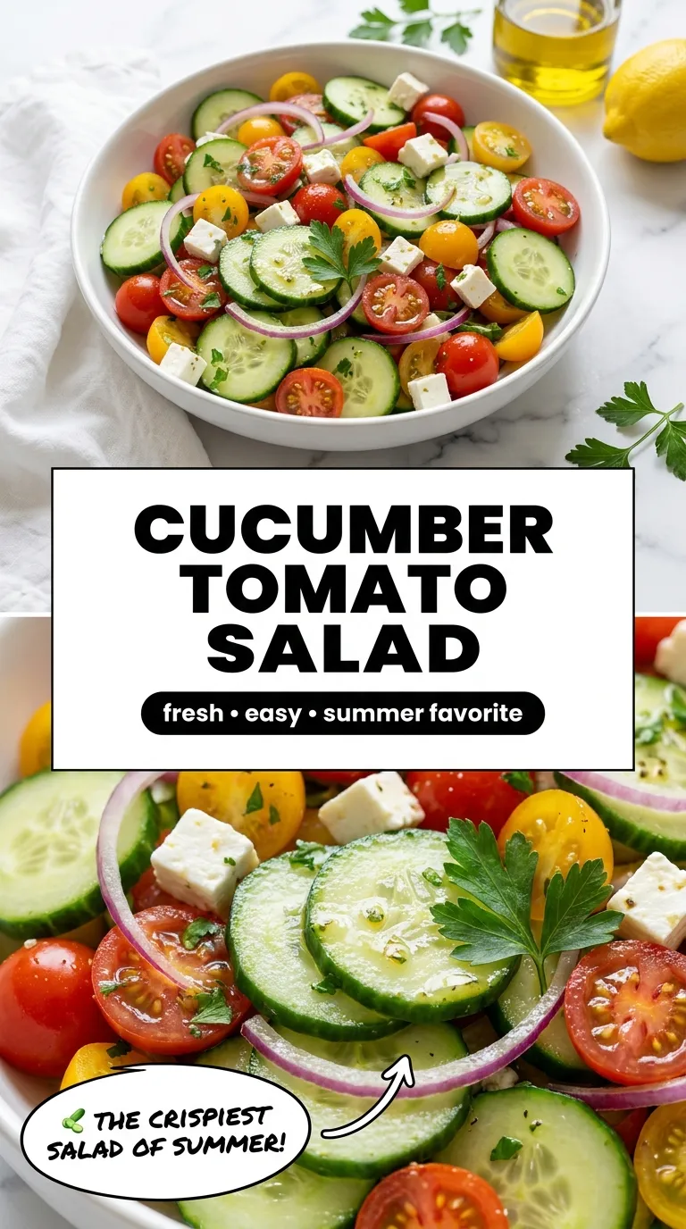 CUCUMBER TOMATO FETA SALAD IN 15 MINUTES 4 Cucumber Tomato Feta Salad Recipe