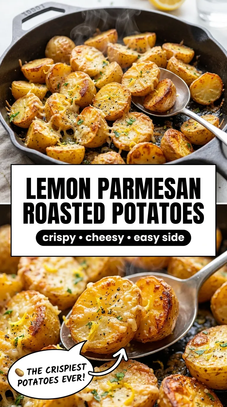 Garlic Roasted Potatoes with Lemon and Parmesan Recipe