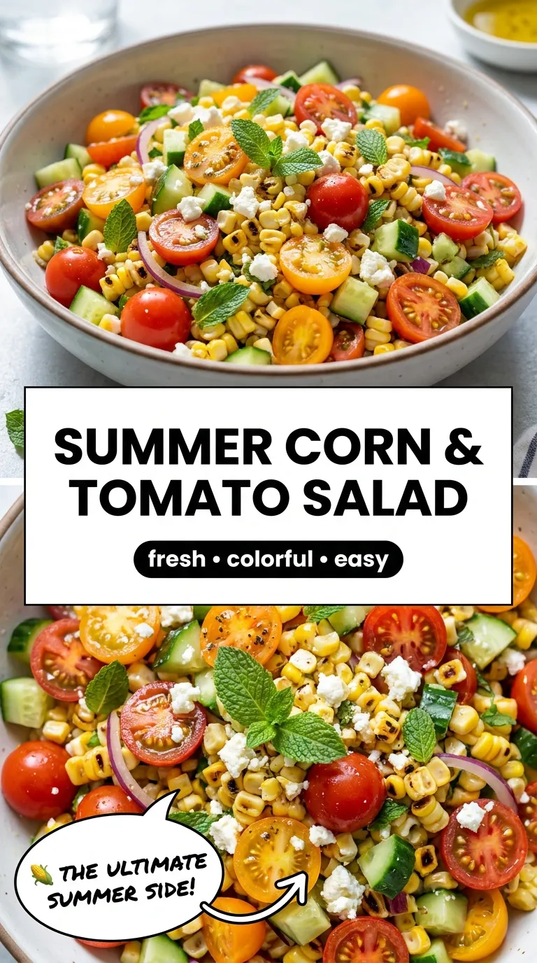 SUMMER CORN AND TOMATO SALAD WITH FETA IS A 5 MINUTE WINNER 4 Summer Corn and Tomato Salad with Feta Recipe