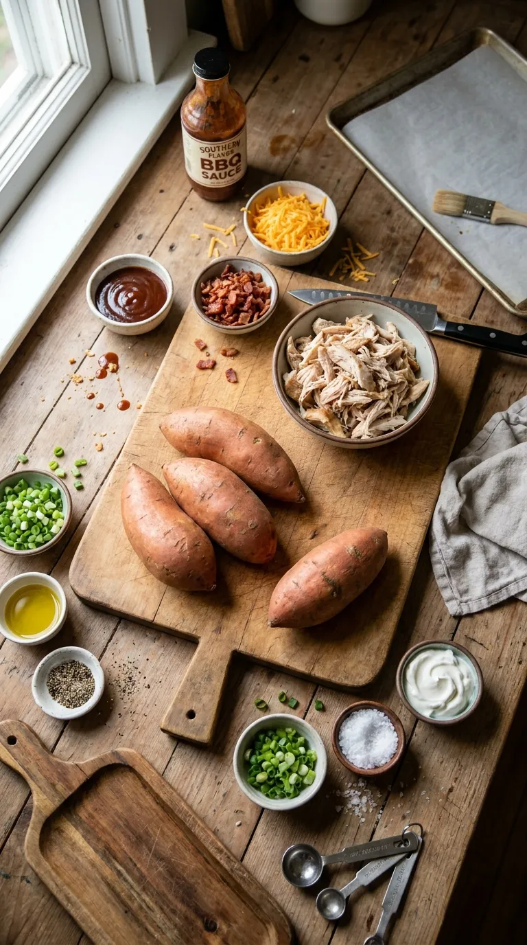 BBQ Chicken Stuffed Sweet Potatoes Ingredients