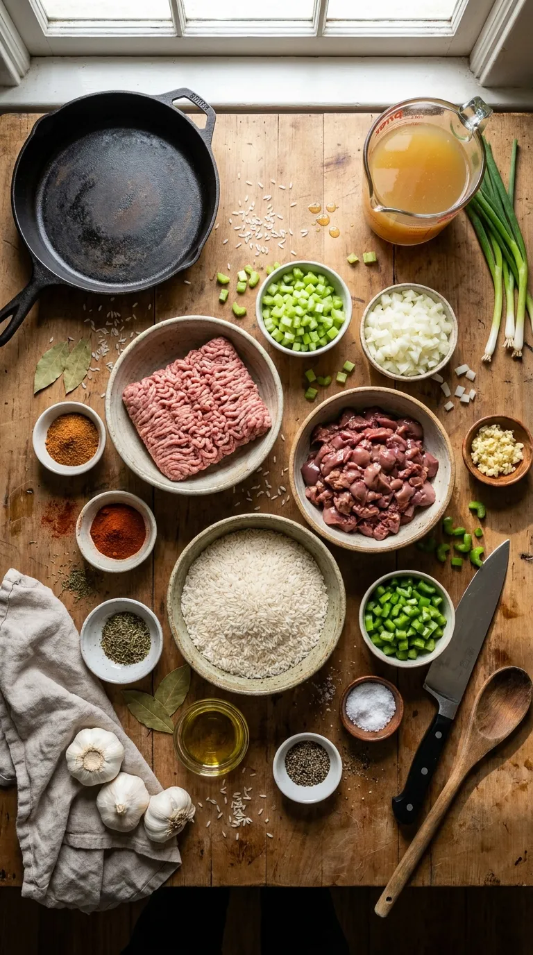 Cajun Dirty Rice Ingredients