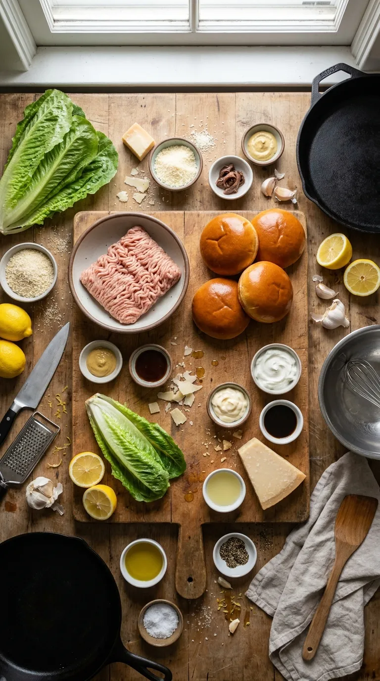 Chicken Caesar Burgers Ingredients