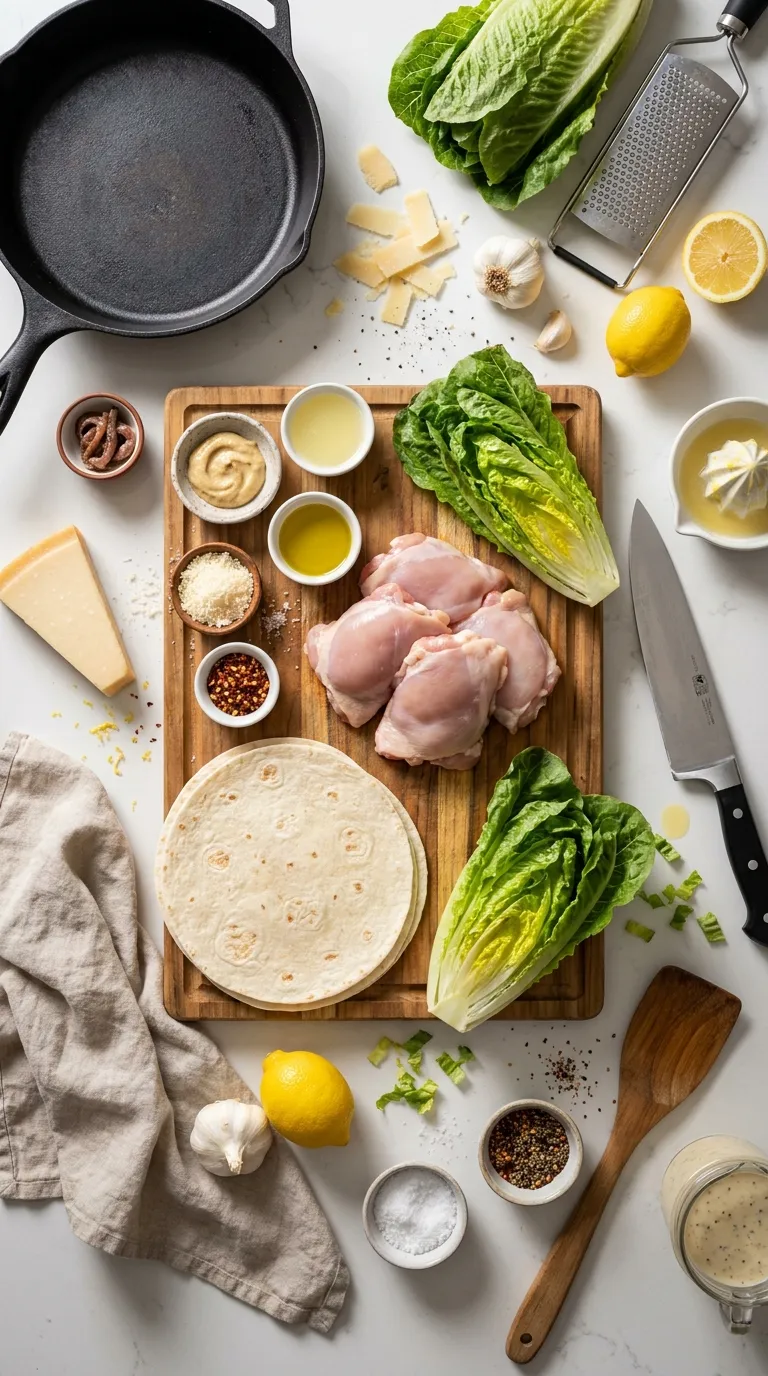CHICKEN CAESAR SALAD SMASHED TACOS IN 30 2 Chicken Caesar Salad Smashed Tacos Ingredients