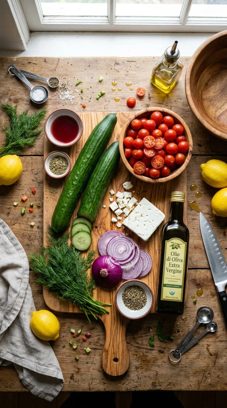 CUCUMBER TOMATO FETA SALAD IN 15 MINUTES 2 Cucumber Tomato Feta Salad Ingredients