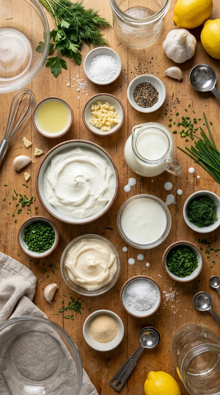 Homemade Ranch Dressing Ingredients