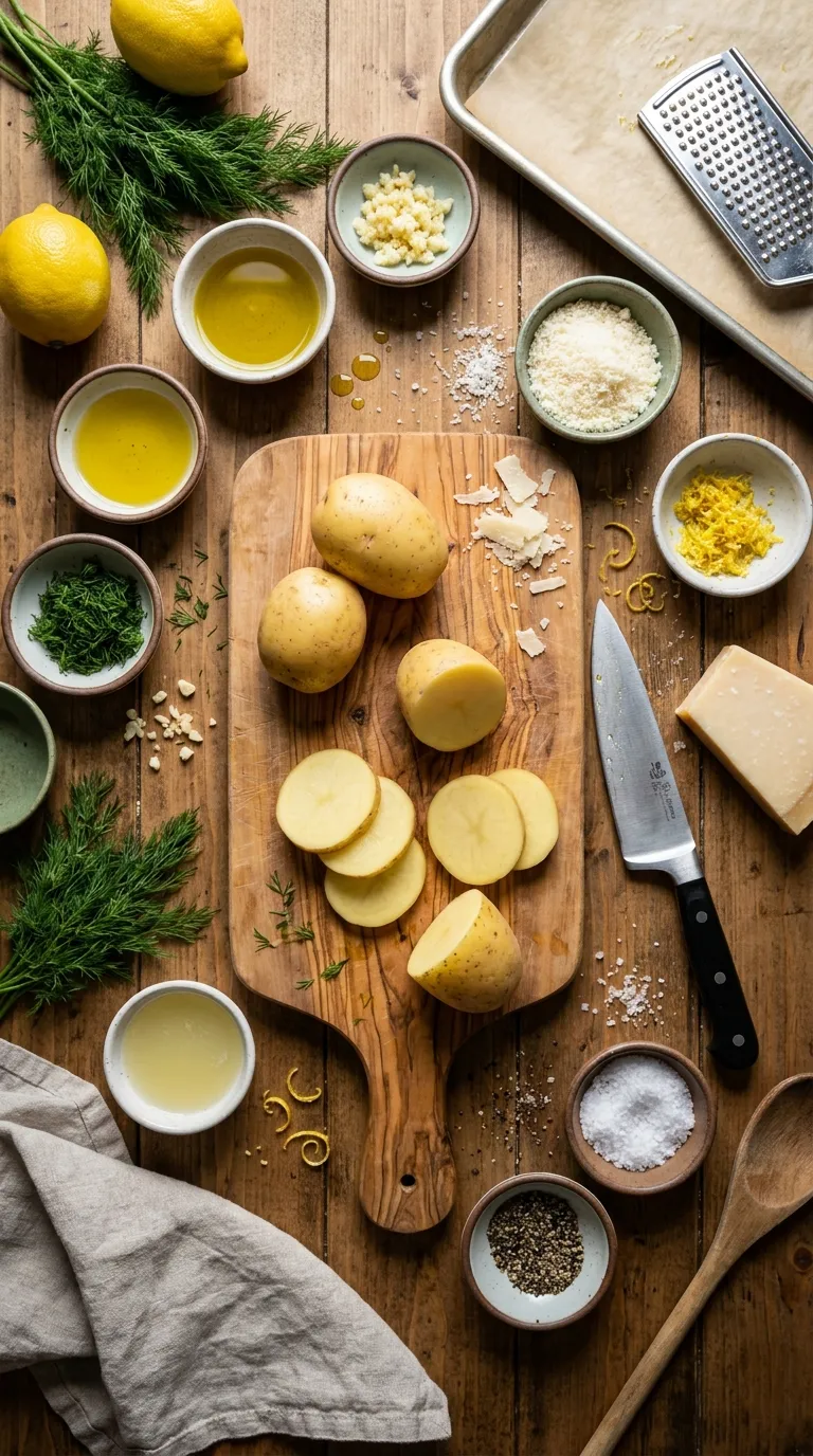 Lemon Dill Parmesan Roasted Potatoes Ingredients