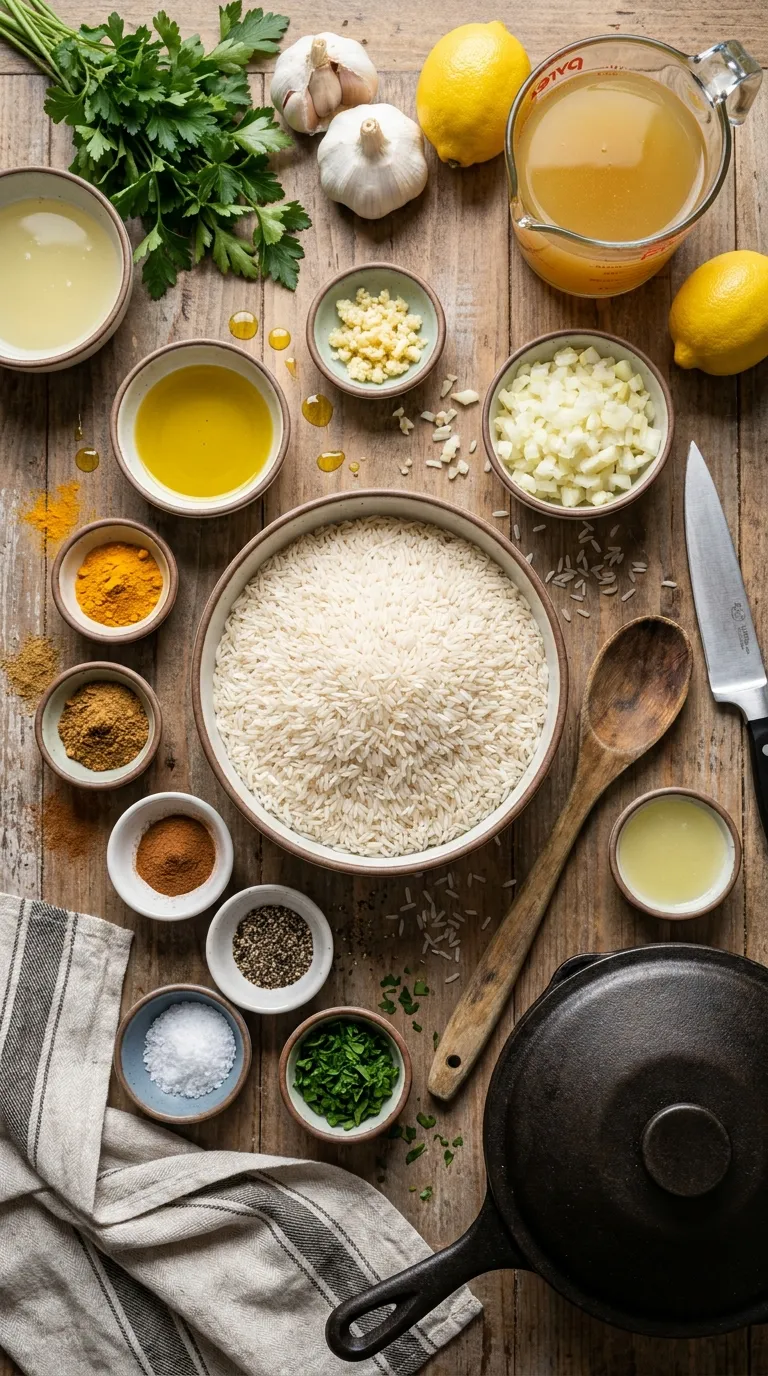 MEDITERRANEAN YELLOW RICE A WEEKNIGHT WIN 2 Mediterranean Yellow Rice Ingredients