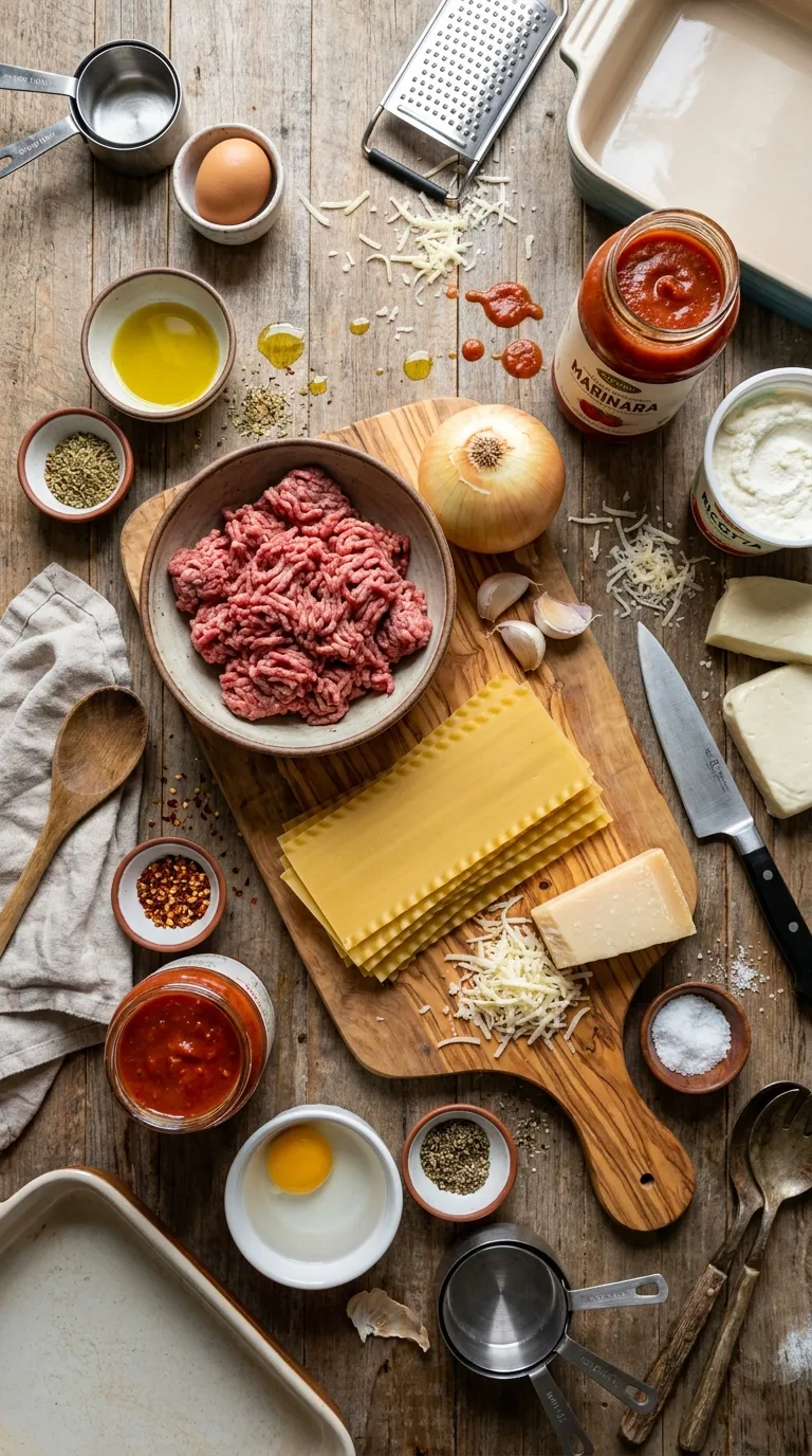 Short Cut Lazy Lasagna Ingredients