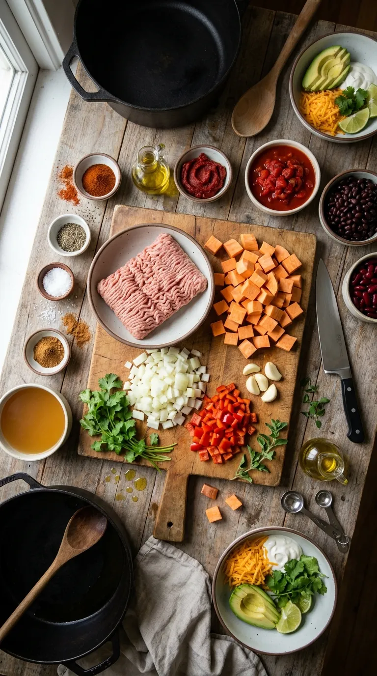 Sweet Potato Turkey Chili Ingredients