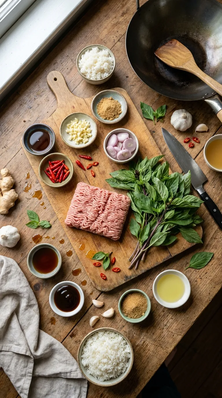 Thai Basil Ground Turkey Stir-Fry Ingredients