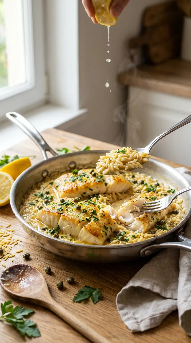 How to Make Cod Piccata With Orzo