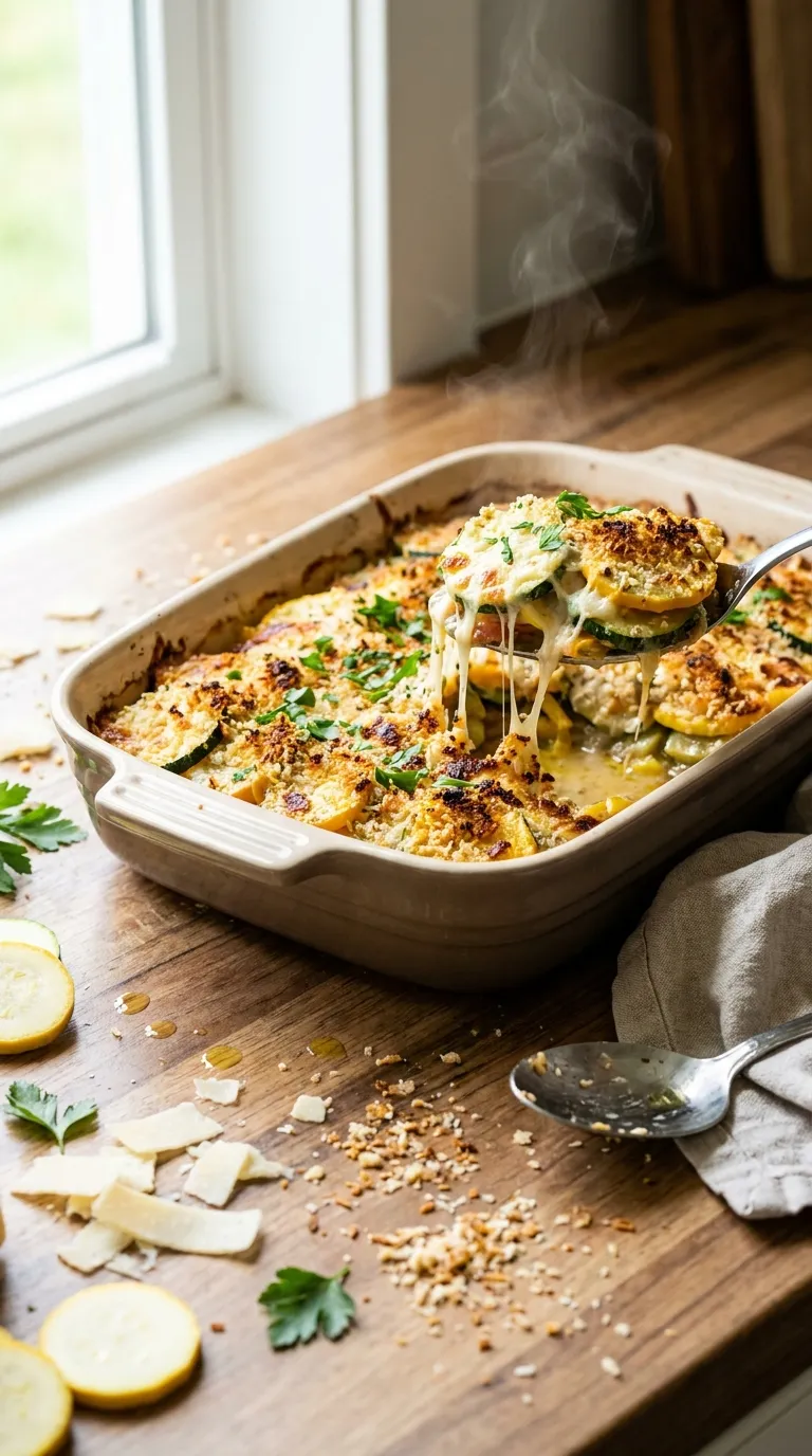 HEALTHY SUMMER SQUASH CASSEROLE EXTRA CRISPY PARMESAN 3 How to Make Healthy Summer Squash Casserole