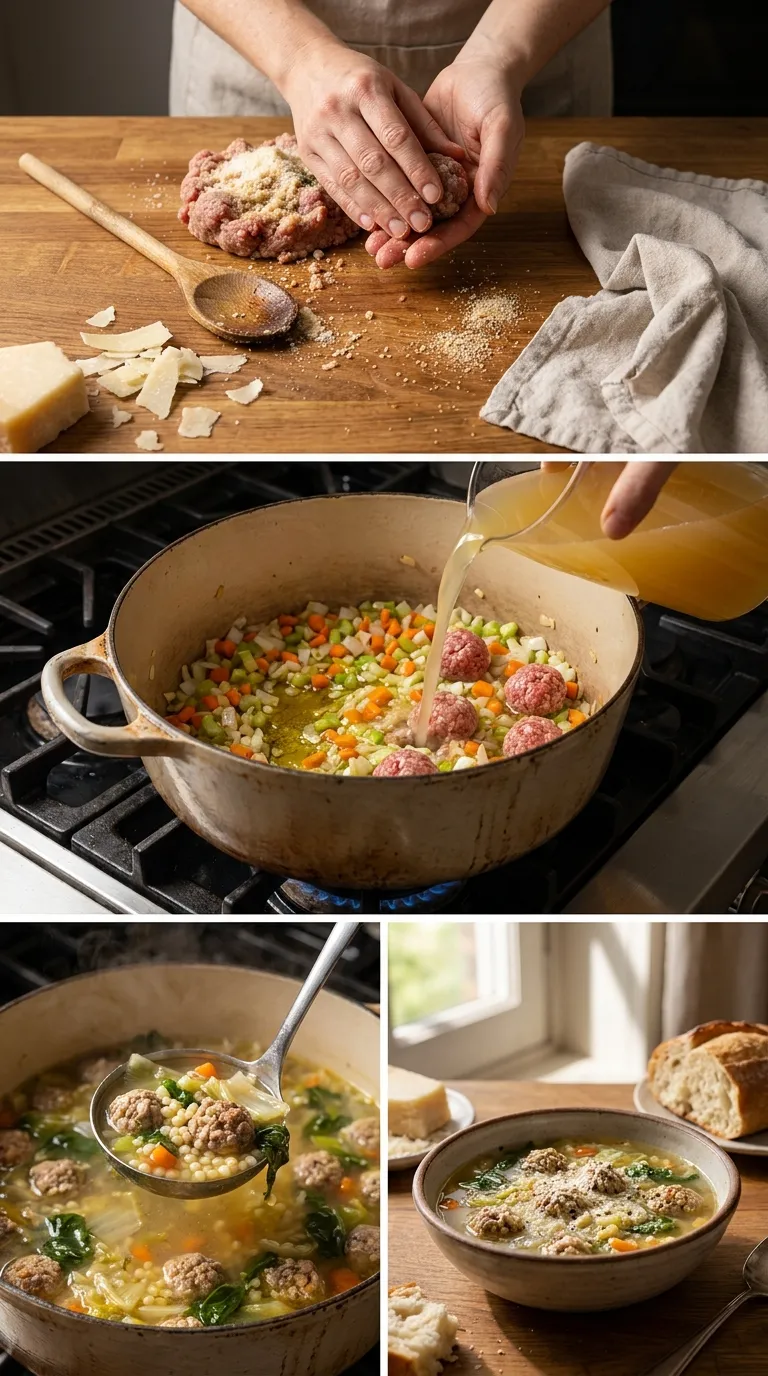 ITALIAN WEDDING SOUP WITH TINY MEATBALLS 3 How to Make Italian Wedding Soup