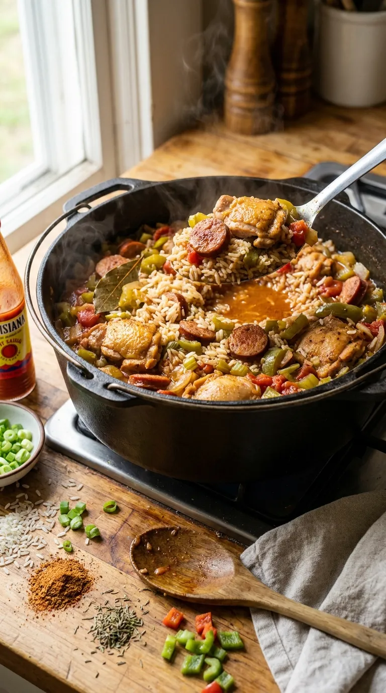 ONE POT CAJUN JAMBALAYA WITH SAUSAGE AND CHICKEN 3 How to Make One-Pot Cajun Jambalaya with Sausage and Chicken