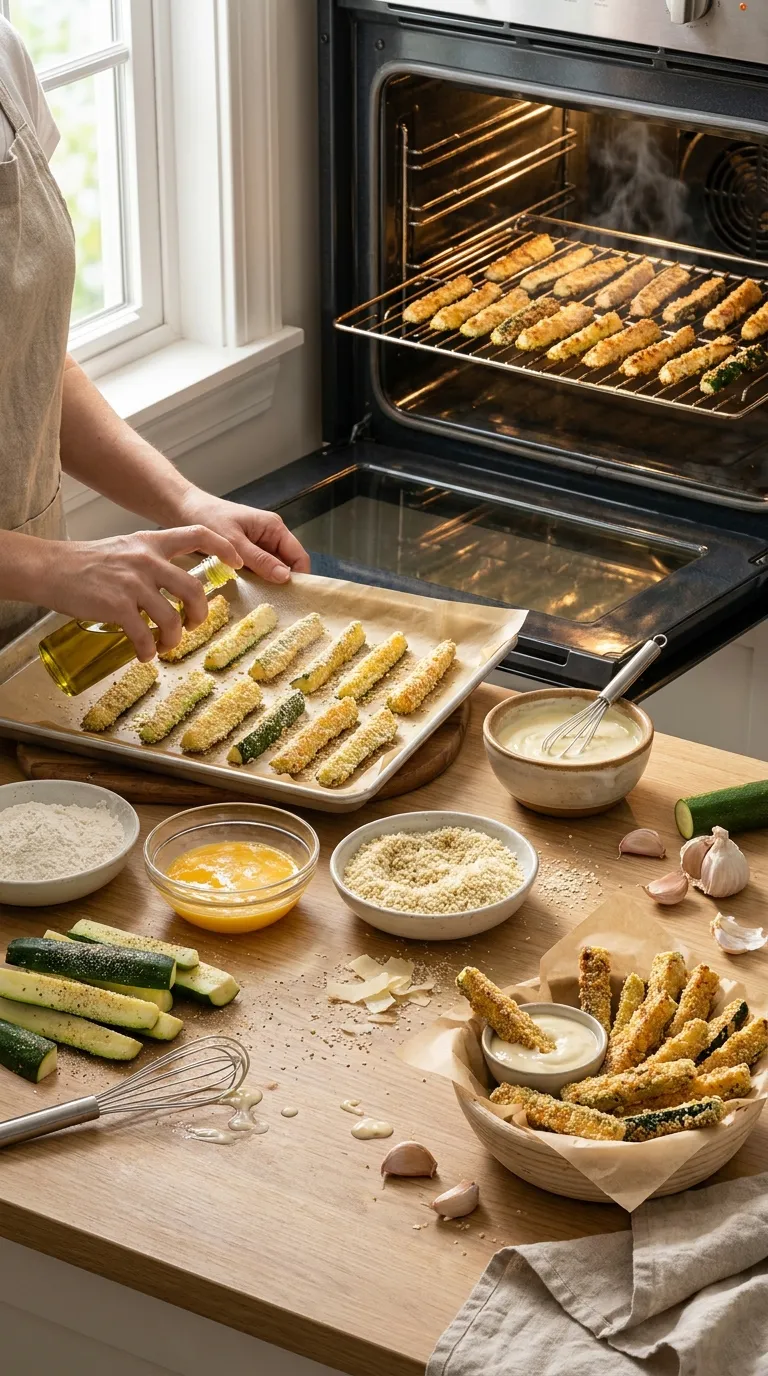 PARMESAN CRUSTED ZUCCHINI WITH GARLIC AIOLI 3 How to Make Parmesan Crusted Zucchini With Garlic Aioli