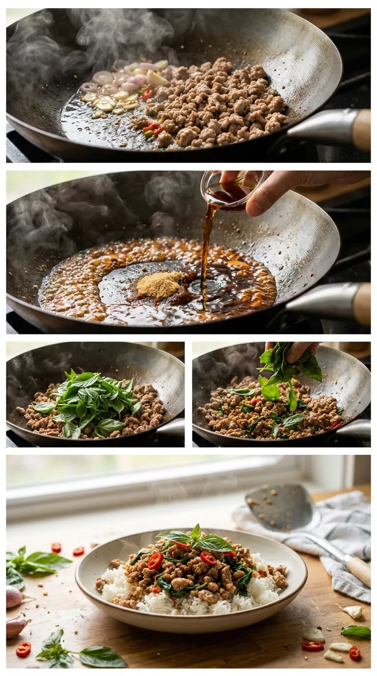 How to Make Thai Basil Ground Turkey Stir-Fry