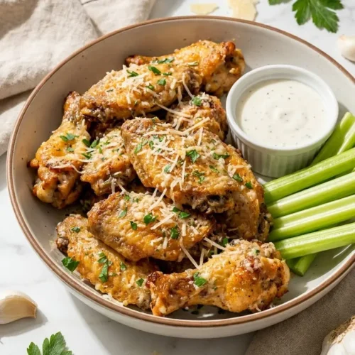 Sticky hot honey chicken wings glazed with chili flakes and sesame seeds on a black tray