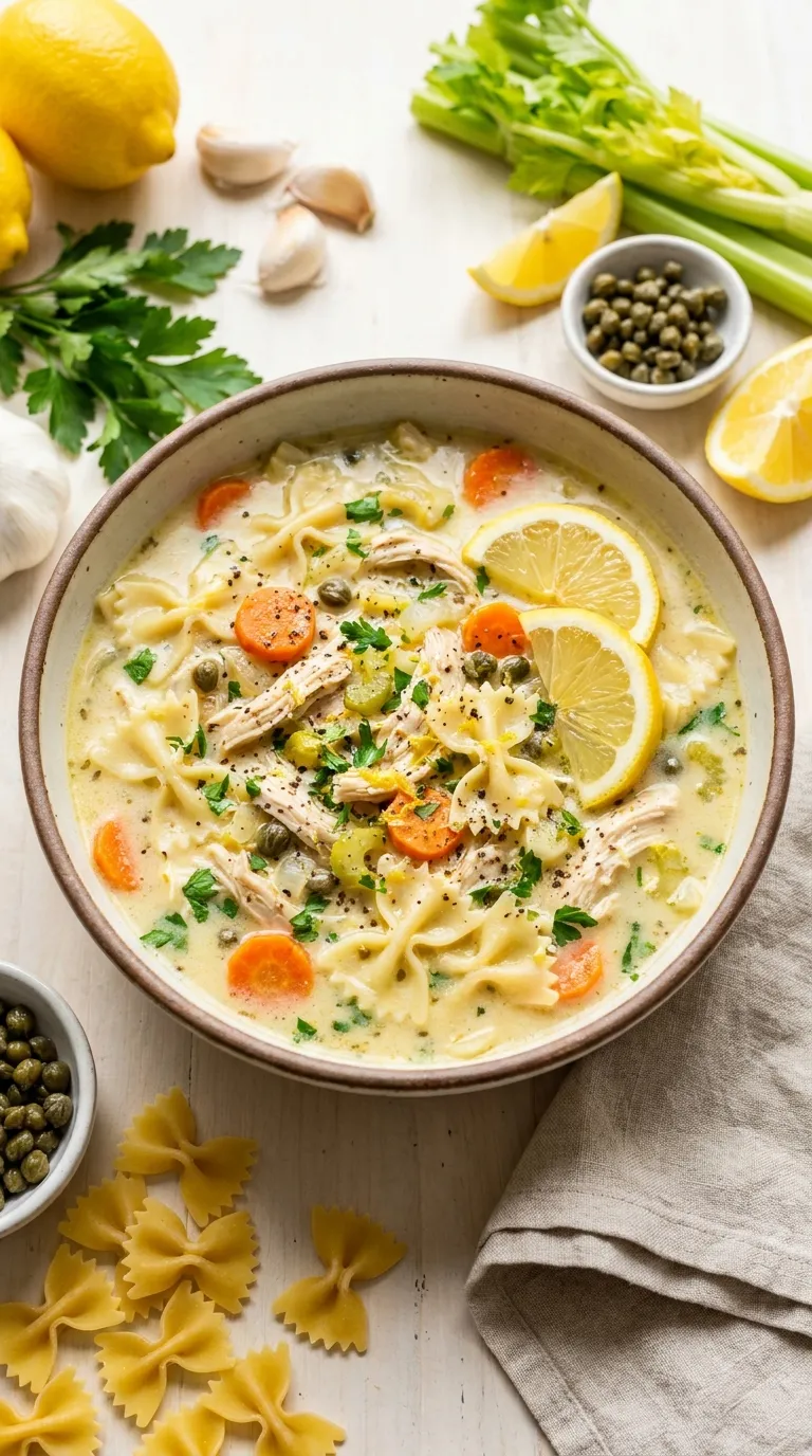 LEMON CHICKEN PICCATA SOUP A HEARTY WARMTH